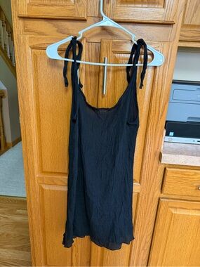 Swimsuit Cover Up Black Tie-Shoulder